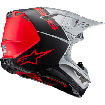 ALPINESTARS Supertech M10 Motorcycle Helmet - Flood - MIPS® - Gloss Silver/Black/Orange Fluo - XL  8301023-1954-XL