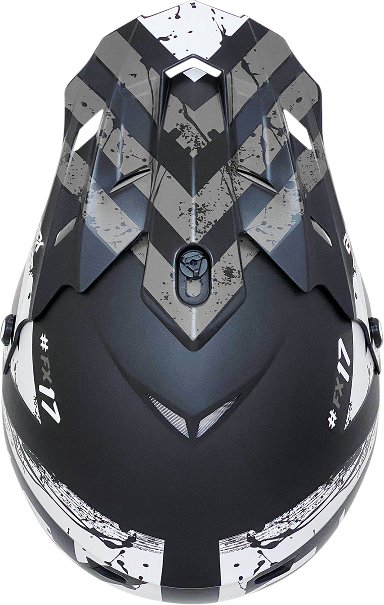 AFX FX-17 Motorcycle Helmet - Attack - Matte Black/Silver - Large 0110-7145