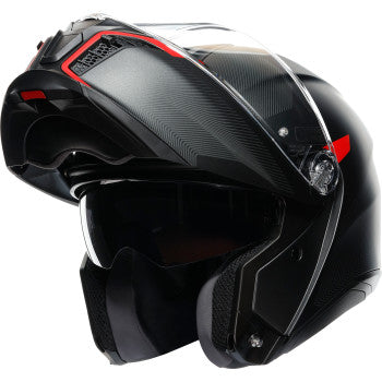 AGV Tourmodular Motorcycle Helmet - Frequency - Matte Gunmetal/Red - Small  211251F2OY00510