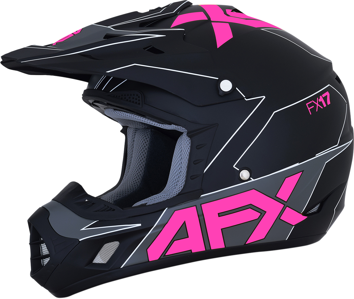 AFX FX-17 Motorcycle Helmet - Aced - Matte Black/Pink - Small 0110-6510