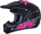 AFX FX-17 Motorcycle Helmet - Aced - Matte Black/Pink - XS 0110-6509