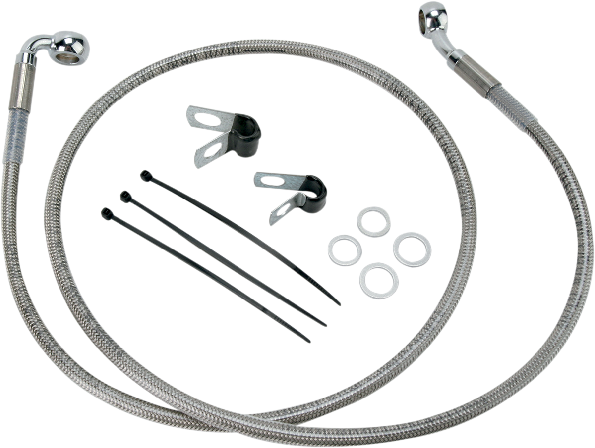 DRAG SPECIALTIES Brake Line - Front - +10" - Stainless Steel 640112-10