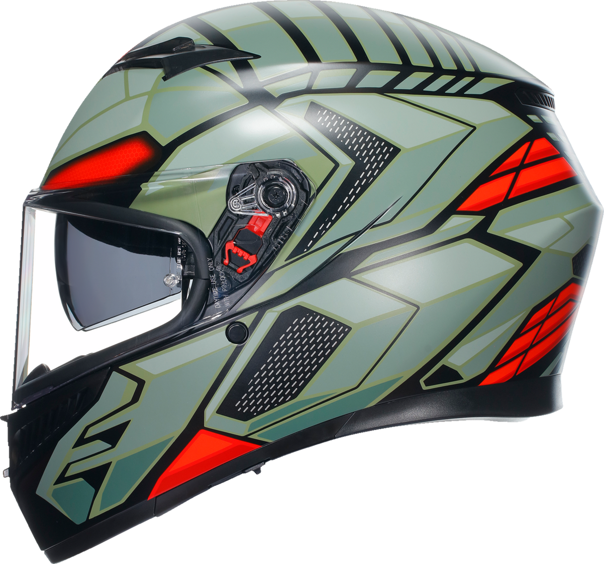 AGV K3 Motorcycle Helmet - Decept - Matte Black/Green/Red - Medium 2118381004010M