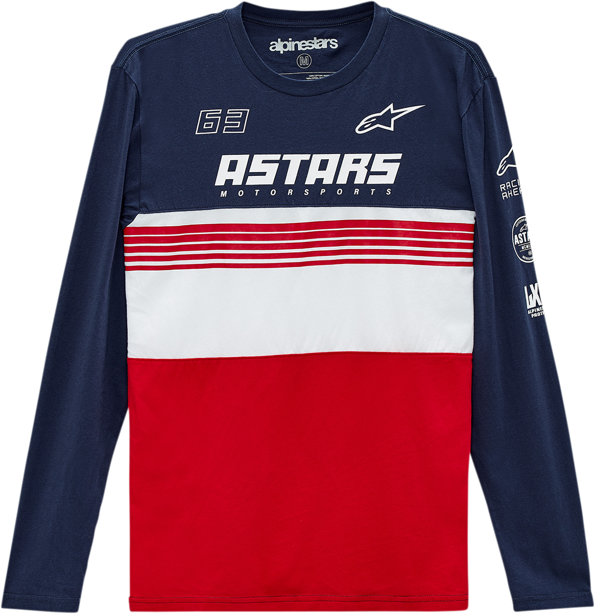 ALPINESTARS Turbo Long-Sleeve T-Shirt - Navy/Red - 2XL 12137111170302X