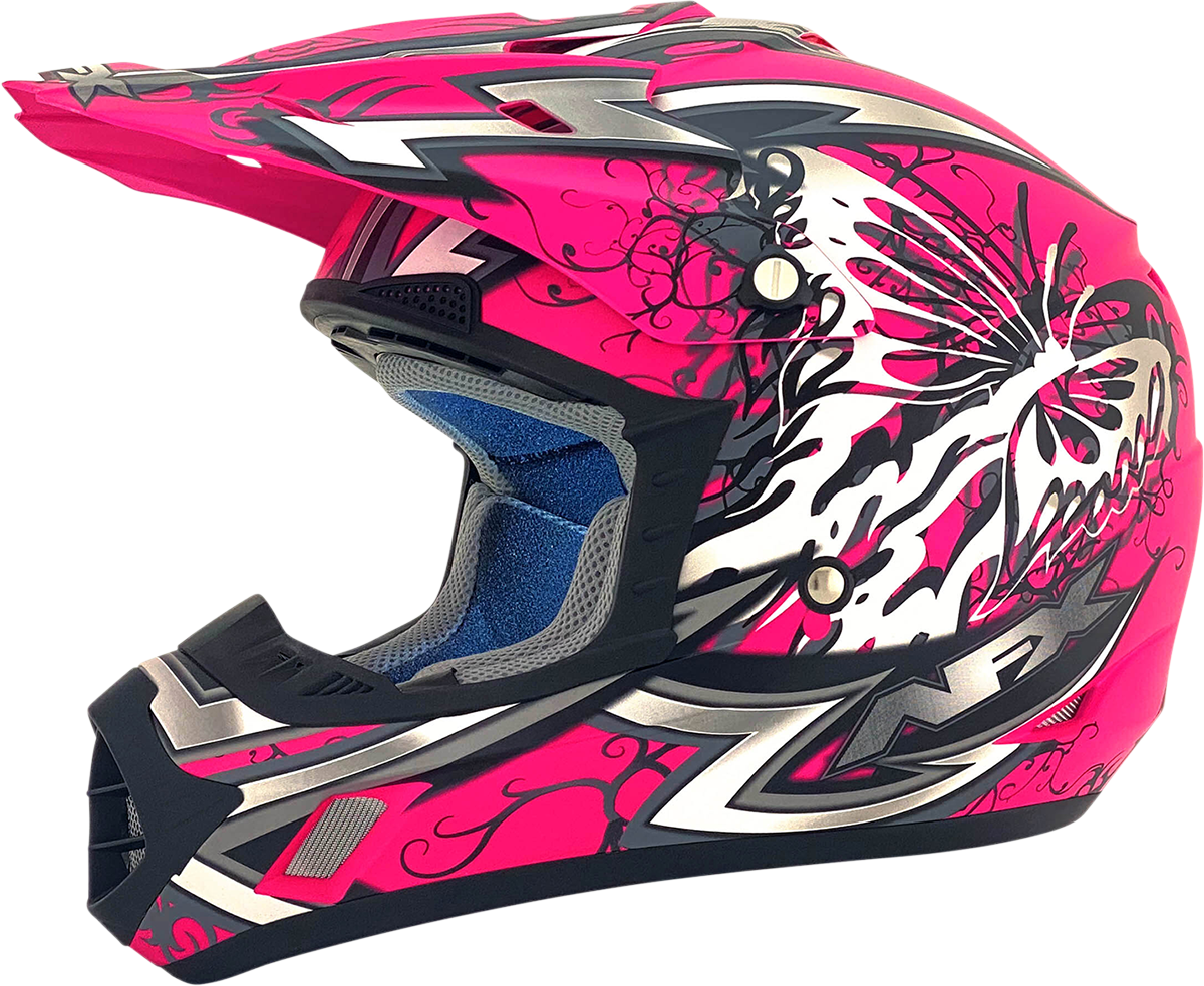 AFX FX-17 Motorcycle Helmet - Butterfly - Matte Hot Pink - Large 0110-7109