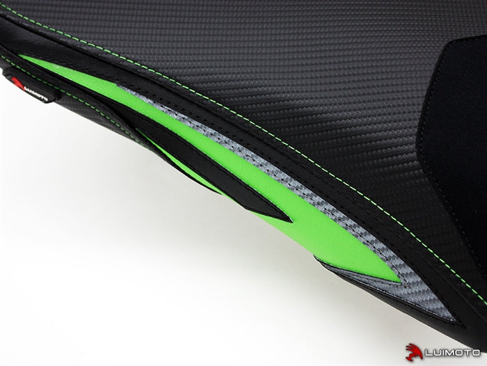 Luimoto Front Seat Cover, Sport Edition for Kawasaki ZX6R 2013-2018, Lime Green and Black