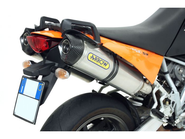 Arrow Ktm 950 Sm '06/09 Titanium Homologated L&r Silencers With Carbon End-Cap 72613pk