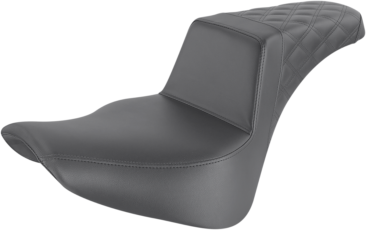 SADDLEMEN Step-Up Seat - Rear Lattice Stitch - Black 818-33-173