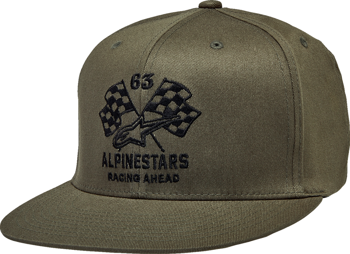 ALPINESTARS Double Check Flat Bill Hat - Military/Black - Large/XL 1212812306910LX