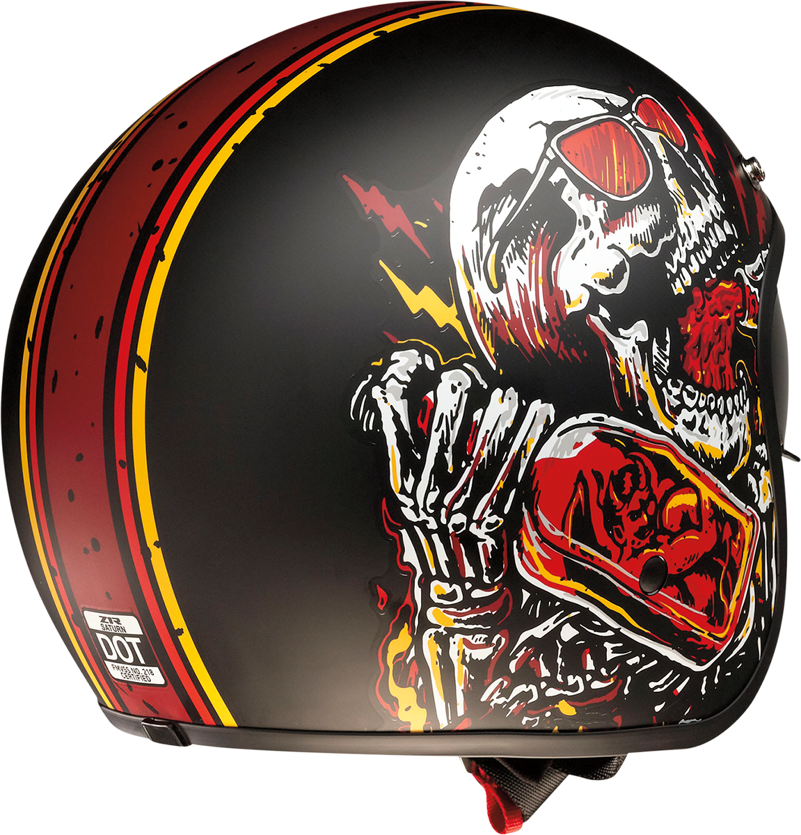 Z1R Saturn Motorcycle Helmet - Devil Made Me - Black/Red - Small 0104-2817