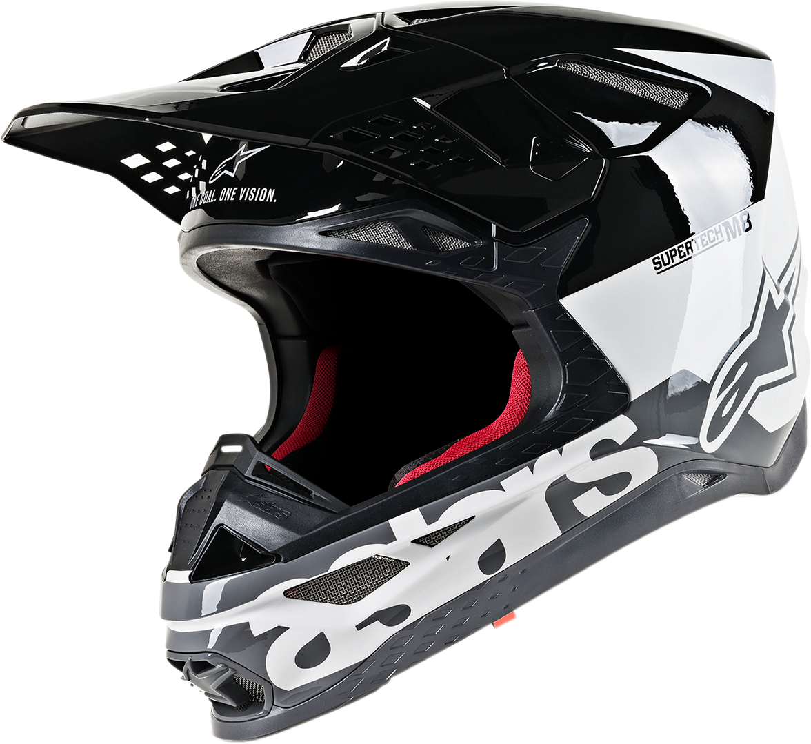 ALPINESTARS Supertech M8 Motorcycle Helmet - Radium - MIPS - White/Black/Mid Gray Glossy - XS 8301519-2182-XS