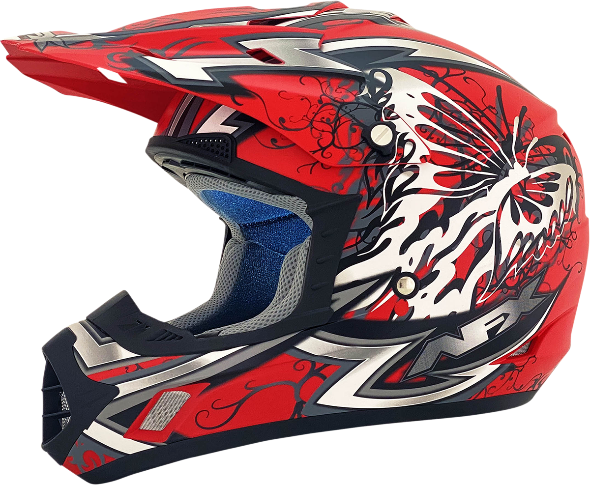 AFX FX-17 Motorcycle Helmet - Butterfly - Matte Ferrari Red - Small 0110-7117