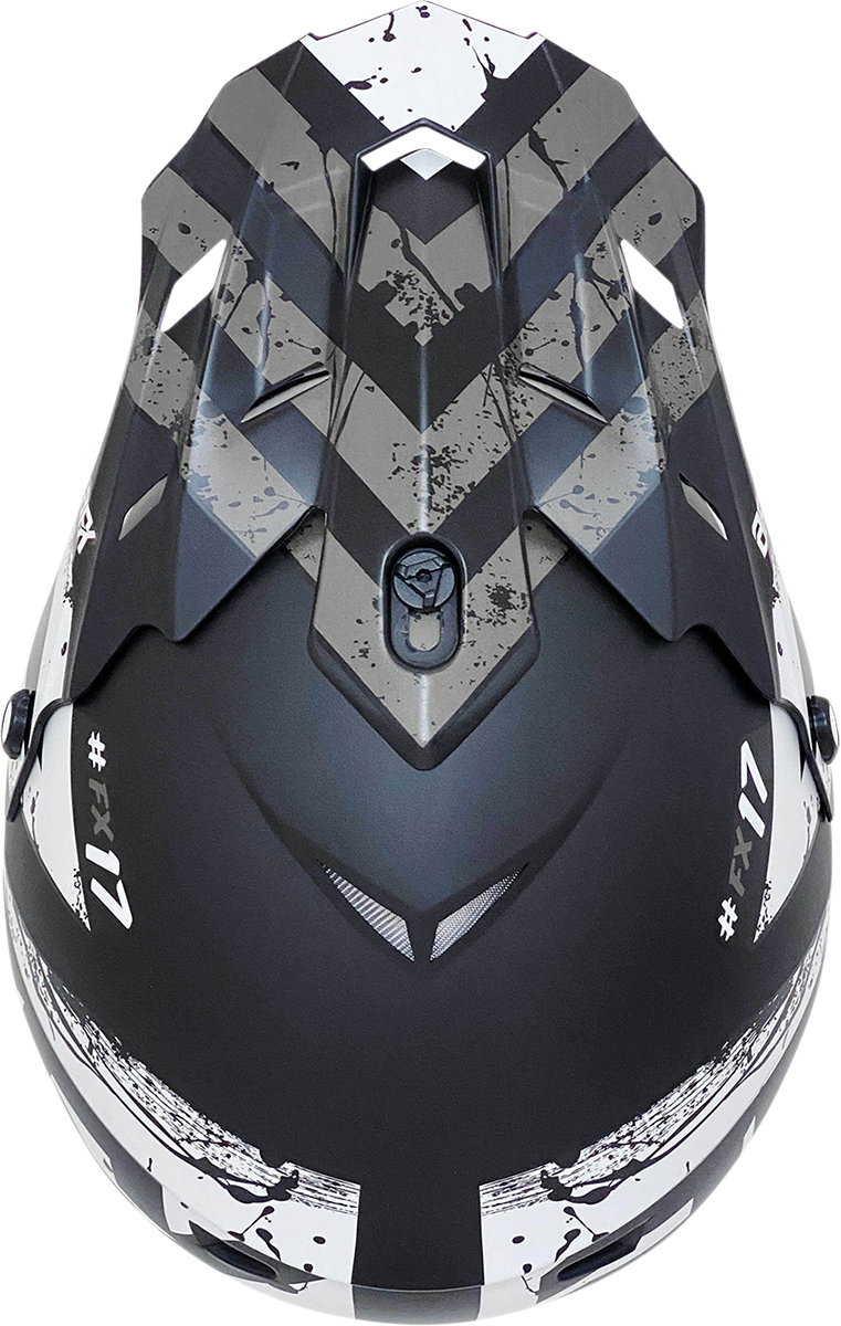 AFX FX-17Y Motorcycle Helmet - Attack - Matte Black/Silver - Large 0111-1401