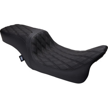 DRAG SPECIALTIES Predator 2-Up Seat - Vinyl - Double Diamond - w/ Backrest - FLH '08-'23  0801-1500