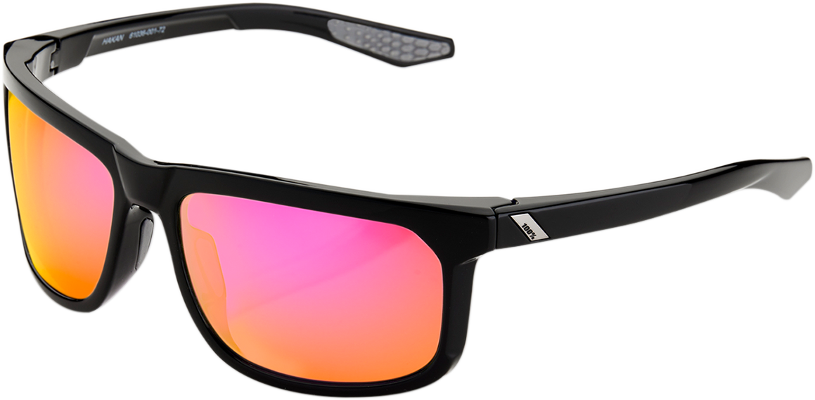 100% Hakan Sunglasses - Black - Purple Mirror 61036-001-72