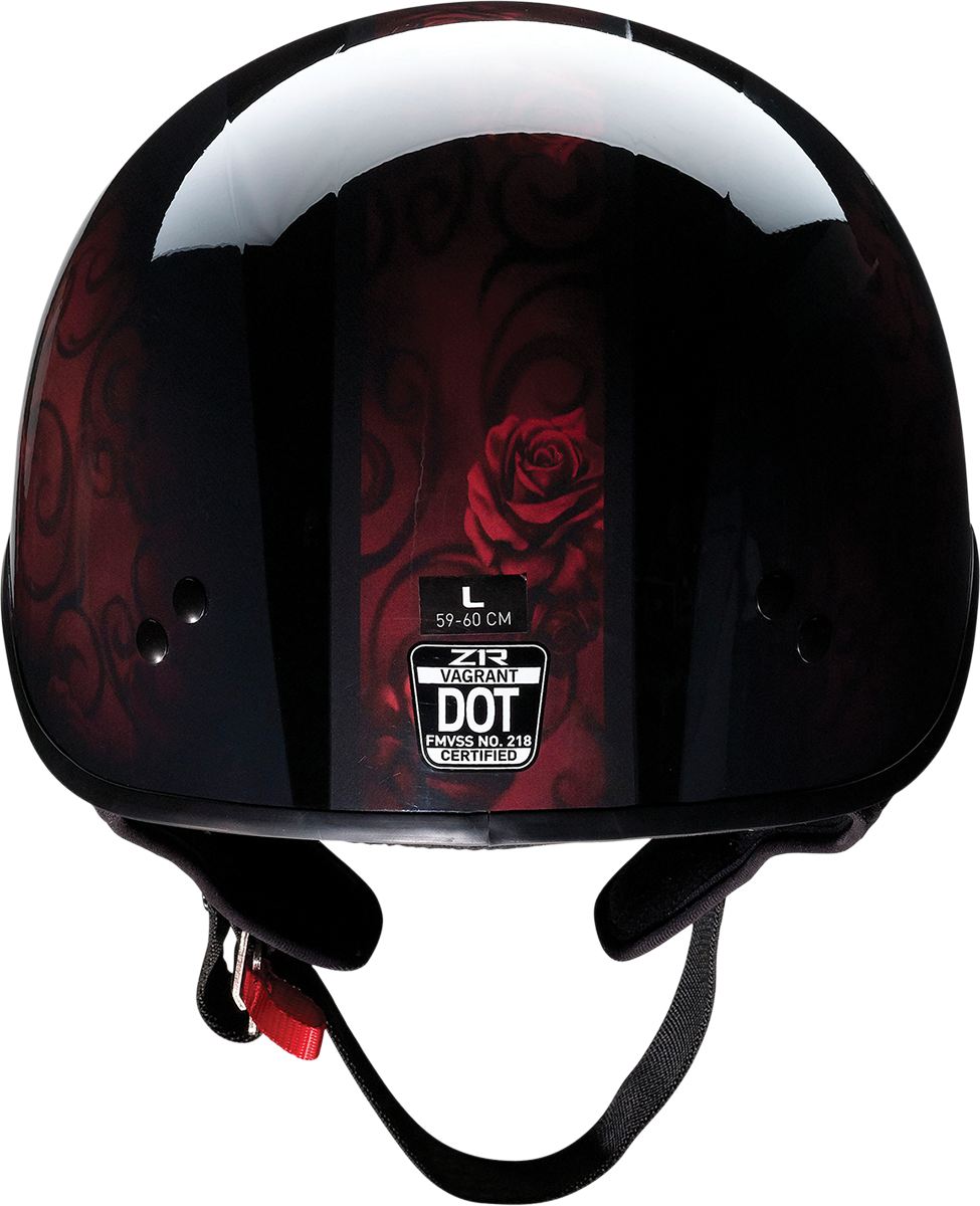 Z1R Vagrant Motorcycle Helmet - Red Catrina - Black/Red - Small 0103-1314