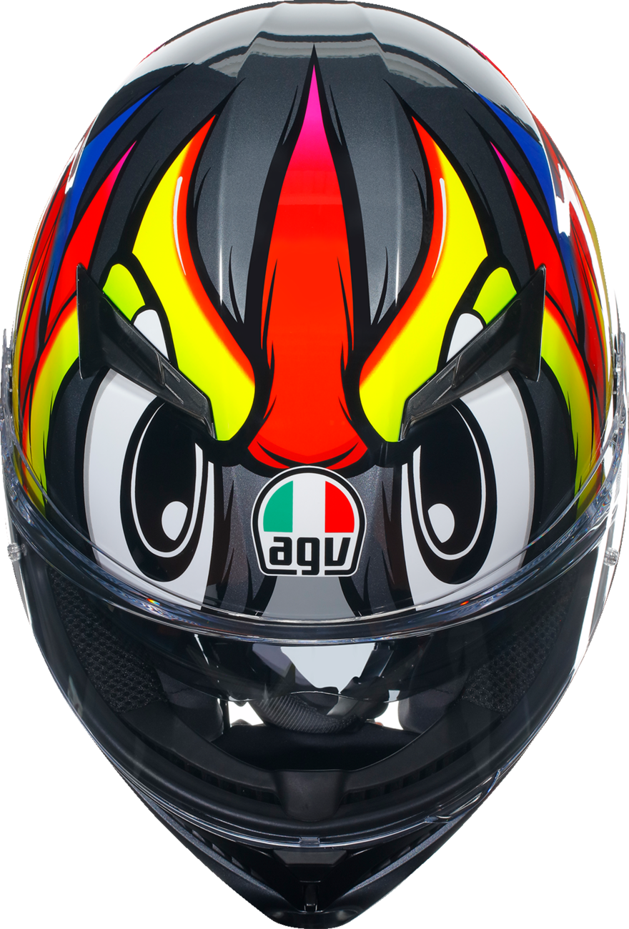 AGV K3 Motorcycle Helmet - Birdy 2.0 - Gray/Yellow/Red - Large 2118381004012L