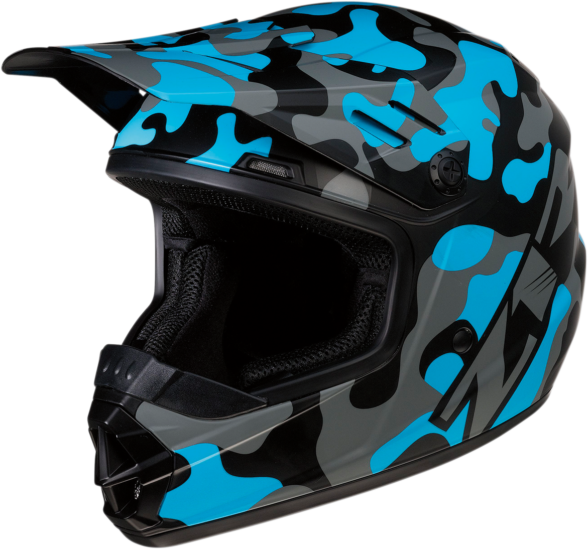 Z1R Youth Rise Motorcycle Helmet - Camo - Blue - Large 0111-1269