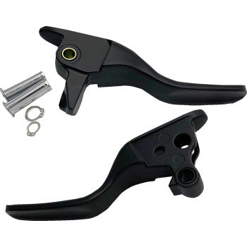 DRAG SPECIALTIES Lever Set - Short - Black 0610-2307