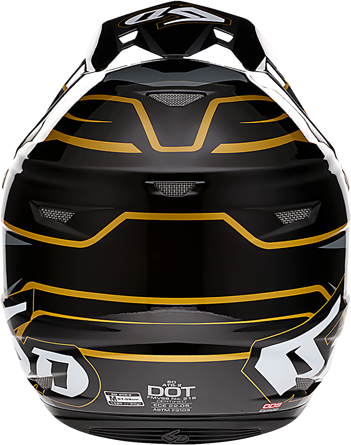 6D ATR-2 Motorcycle Helmet - Phase - Black/Gold - XS 12-2804