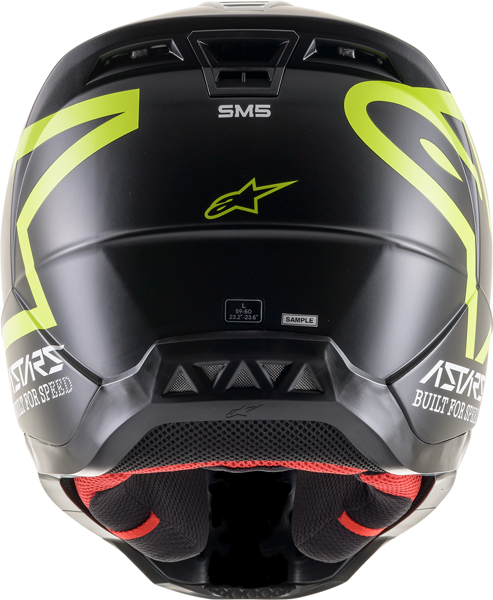 ALPINESTARS SM5 Motorcycle Helmet - Compass - Matte Black/Yellow Fluo - Medium 8303321-1559-MD