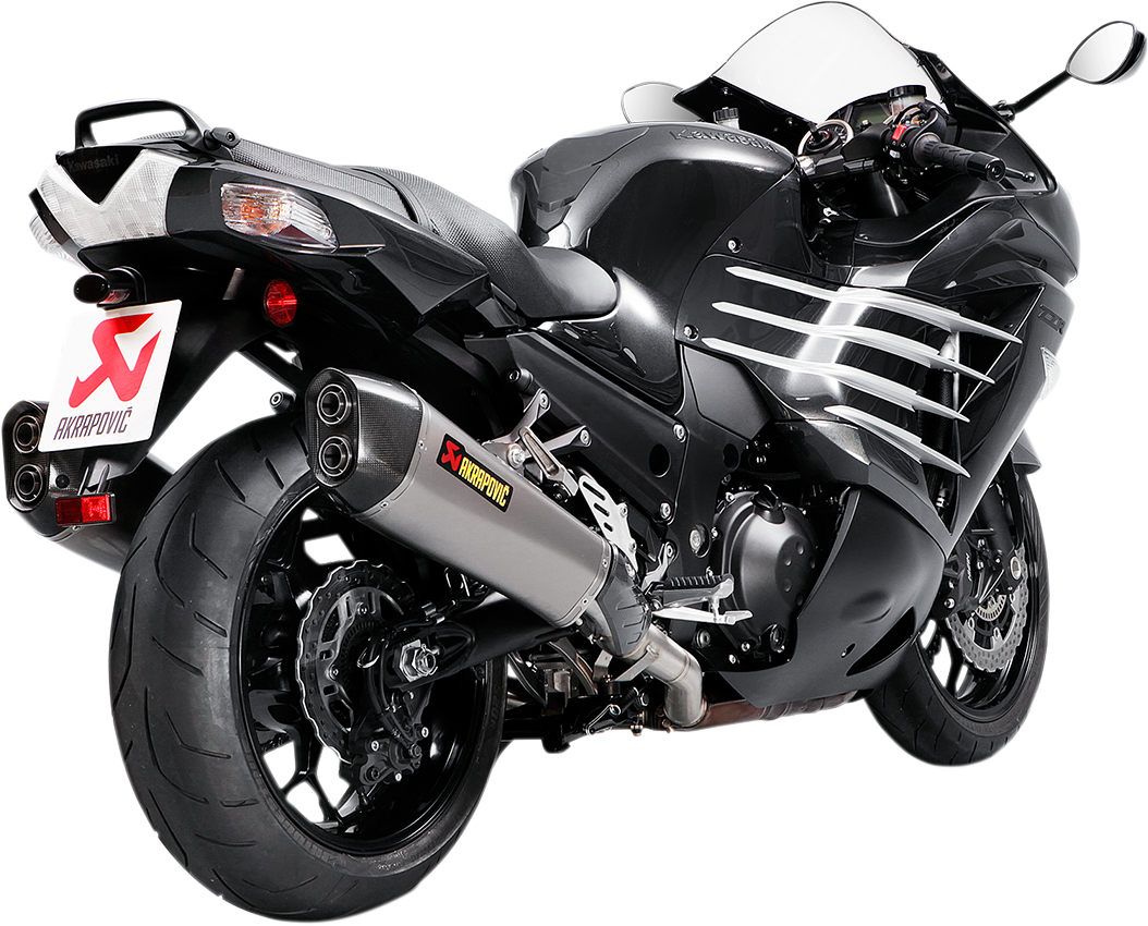 Akrapovic Exhaust Kawasaki ZX14R 2012-2025, Slip-On Line Titaniun and Carbon Fiber Tapered Muffler S-K14SO6-HZAAT