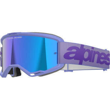 ALPINESTARS Goggles Vision 5 Goggles - Wordmark - Purple - Blue Mirror 5102425-3116