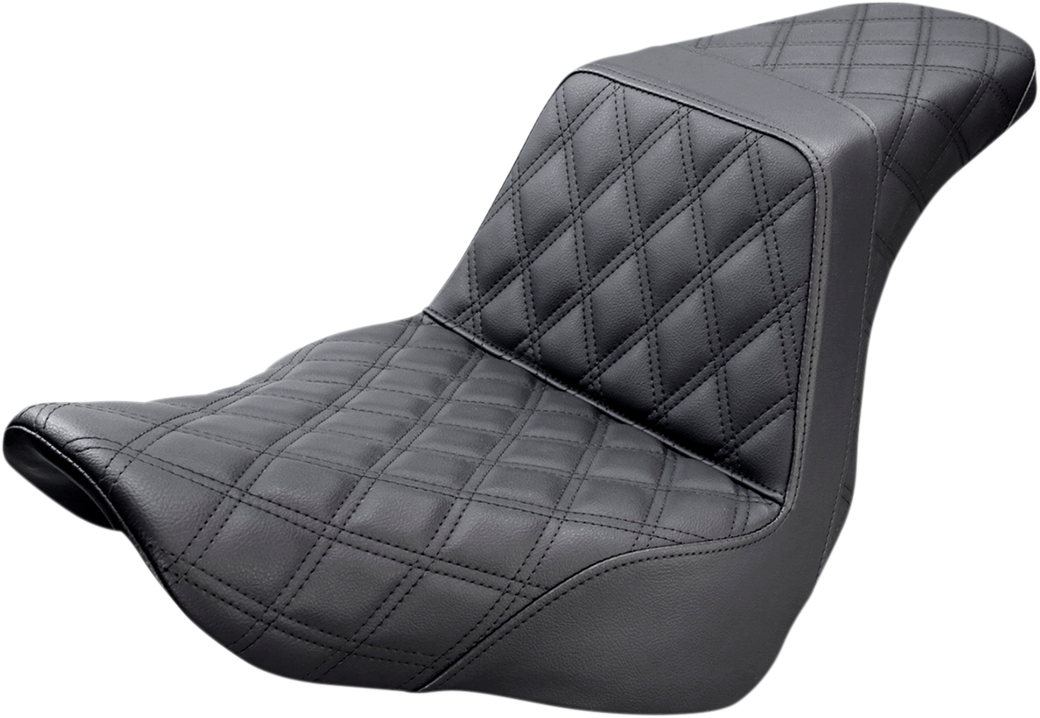 SADDLEMEN Step-Up Seat - Full Lattice Stitch - Black 818-29-175