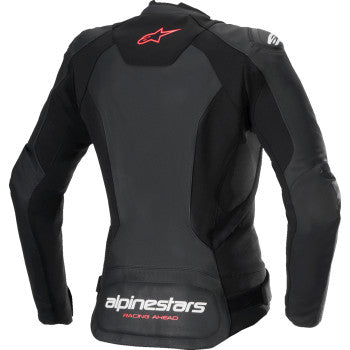 ALPINESTARS Stella Faster v3 Leather Jacket - Black/White Fluo/Coral - US 8 / EU 44 3113625-1781-44