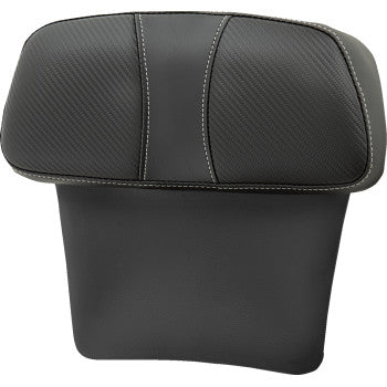 SADDLEMEN Chopped Tour Pak Backrest Pad - Dominator - Black w/ Carbon Fiber Inset - FLT/FLH '14-'23 814-07-CPACK-D