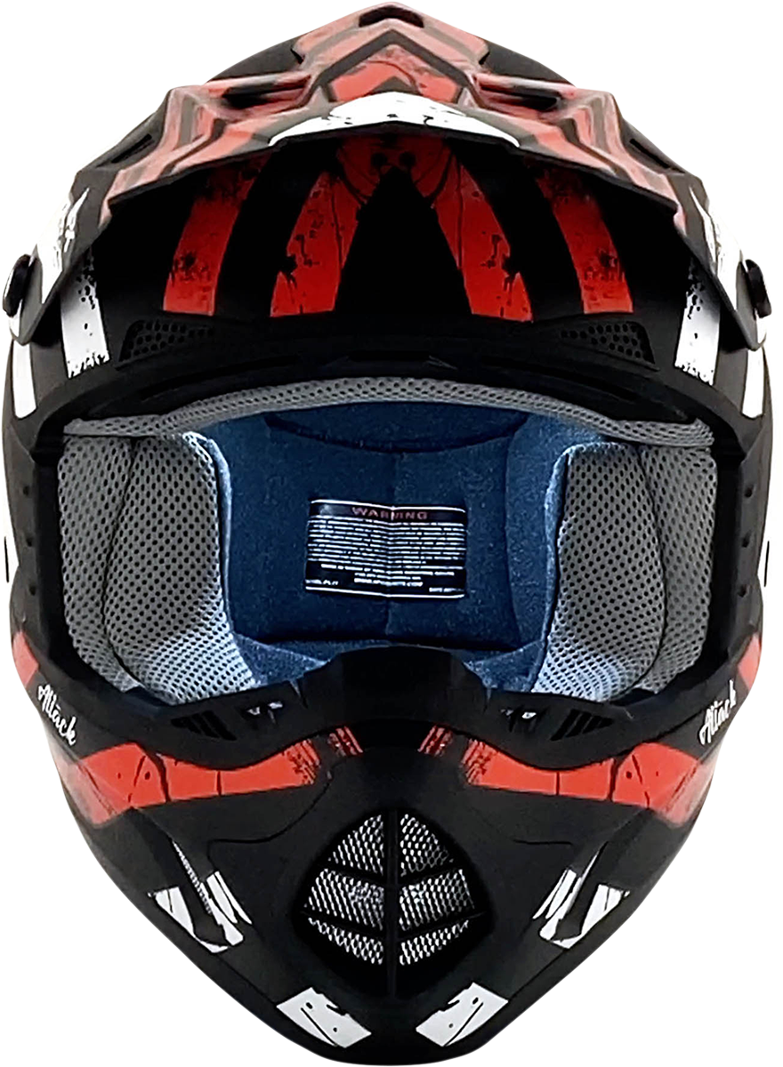 AFX FX-17Y Motorcycle Helmet - Attack - Matte Black/Red - Large 0111-1404