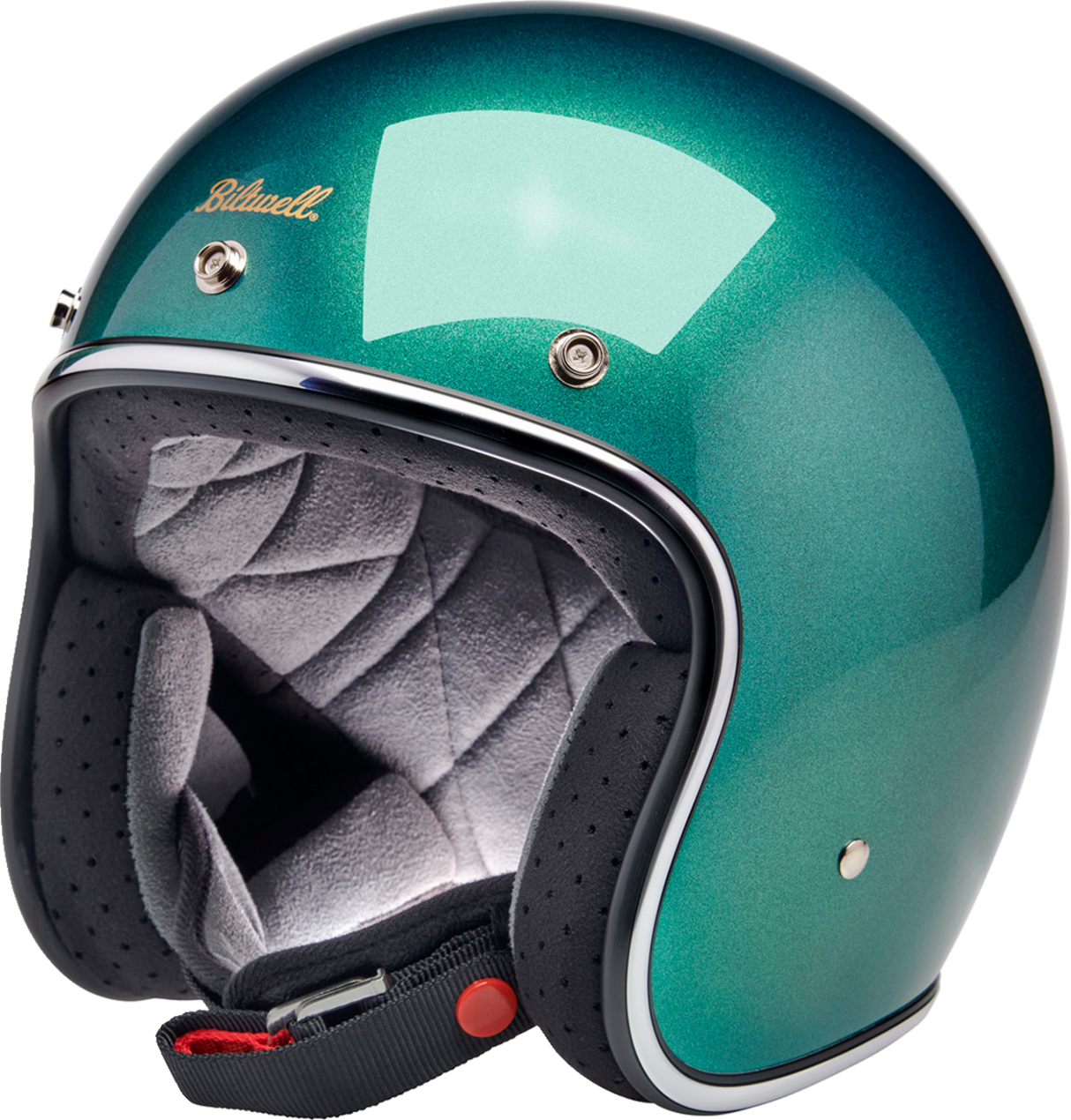 BILTWELL Bonanza Motorcycle Helmet - Metallic Catalina Green - XS 1001-358-201