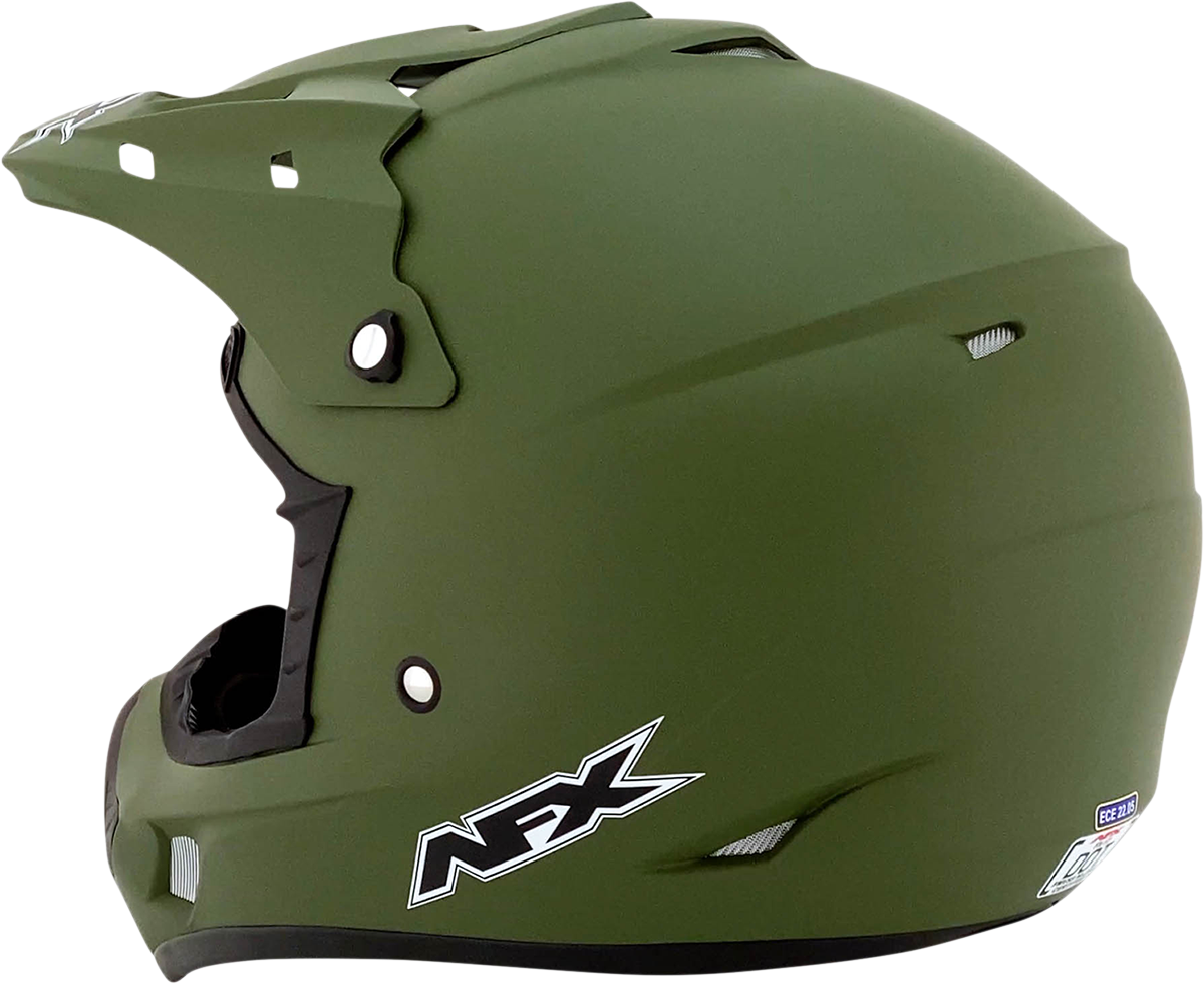 AFX FX-17 Motorcycle Helmet - Flat Olive Drab - Medium 0110-4448