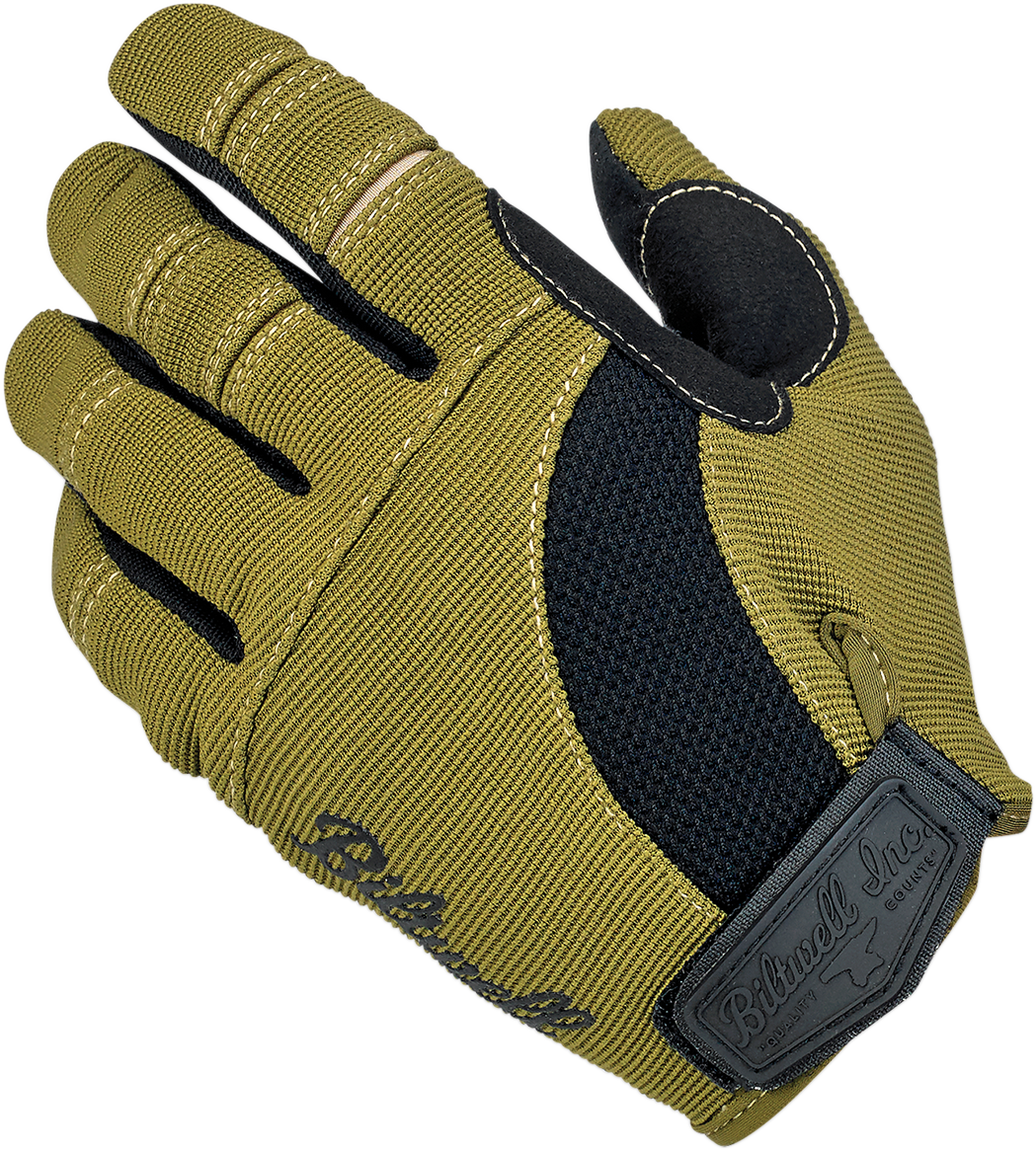 BILTWELL Moto Gloves - Olive/Black - XL 1501-0309-005