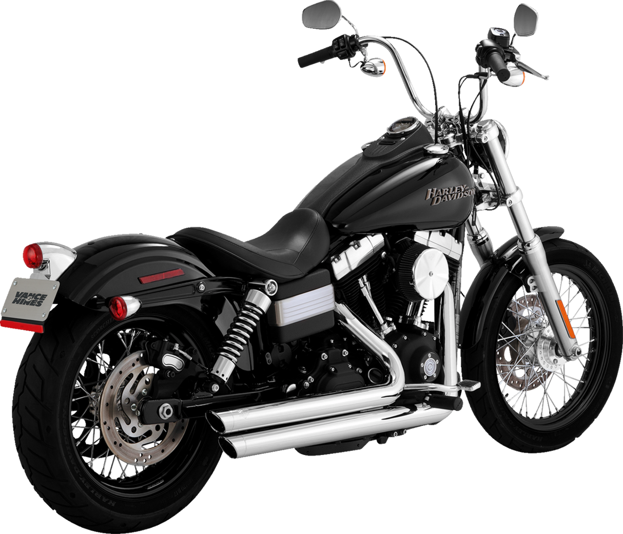 VANCE & HINES Big Shots Staggered Exhaust System - Chrome 17338