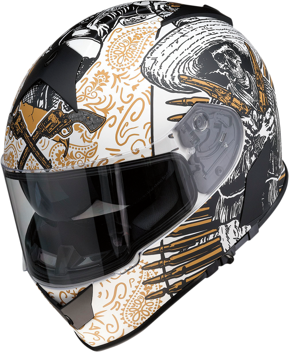 Z1R Warrant Motorcycle Helmet - Sombrero - White/Gold - Small 0101-14165