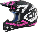 AFX FX-17Y Motorcycle Helmet - Attack - Matte Black/Fuchsia - Large 0111-1413