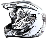 AFX FX-17Y Motorcycle Helmet - Butterfly - Matte White - Small 0111-1390