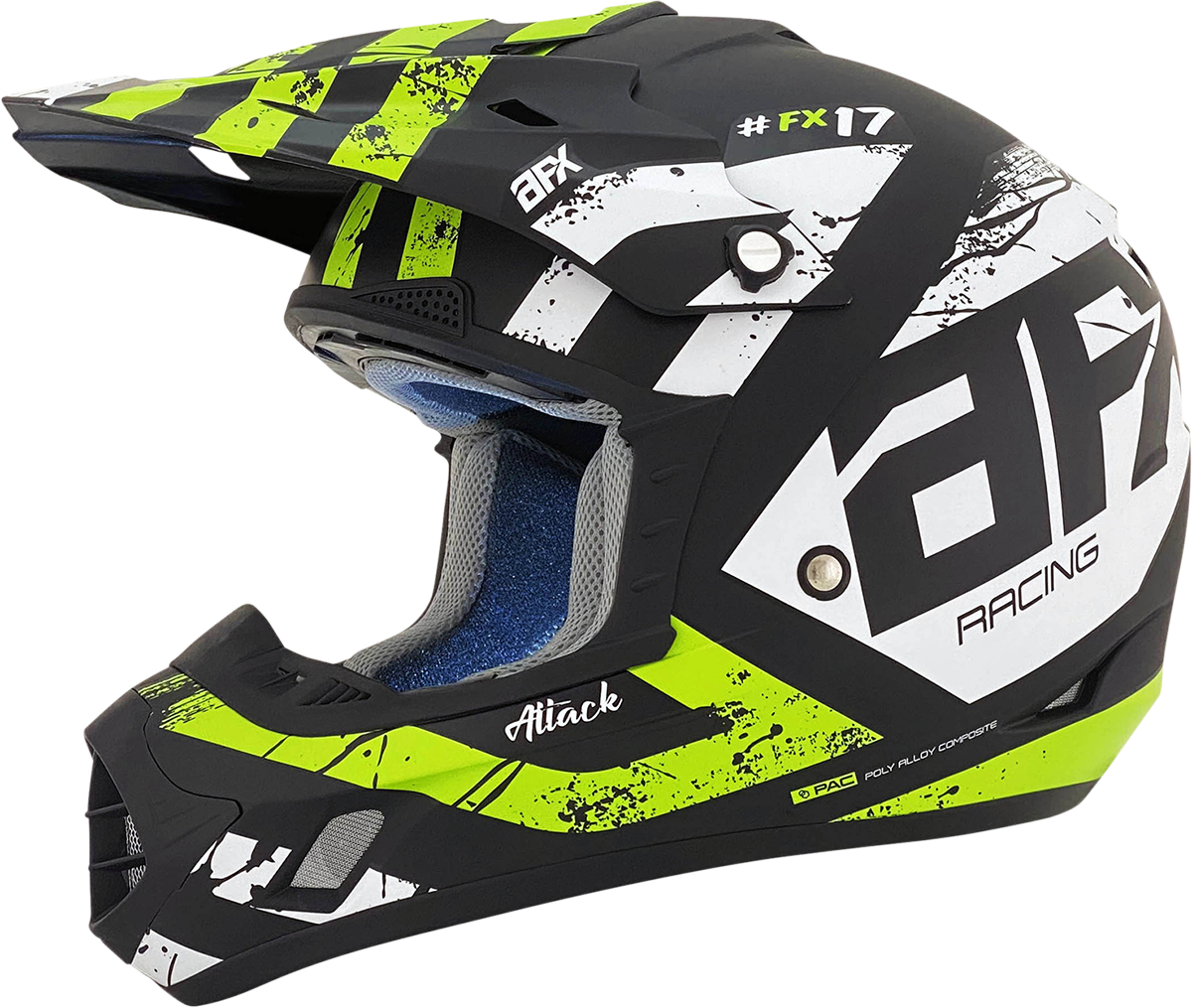 AFX FX-17Y Motorcycle Helmet - Attack - Matte Black/Green - Medium 0111-1418