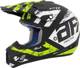 AFX FX-17Y Motorcycle Helmet - Attack - Matte Black/Green - Medium 0111-1418