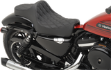 DRAG SPECIALTIES Predator III Seat - Double Diamond - Black Stitching - '04-'22 XL NO RUBBER BUMPERS 0804-0729