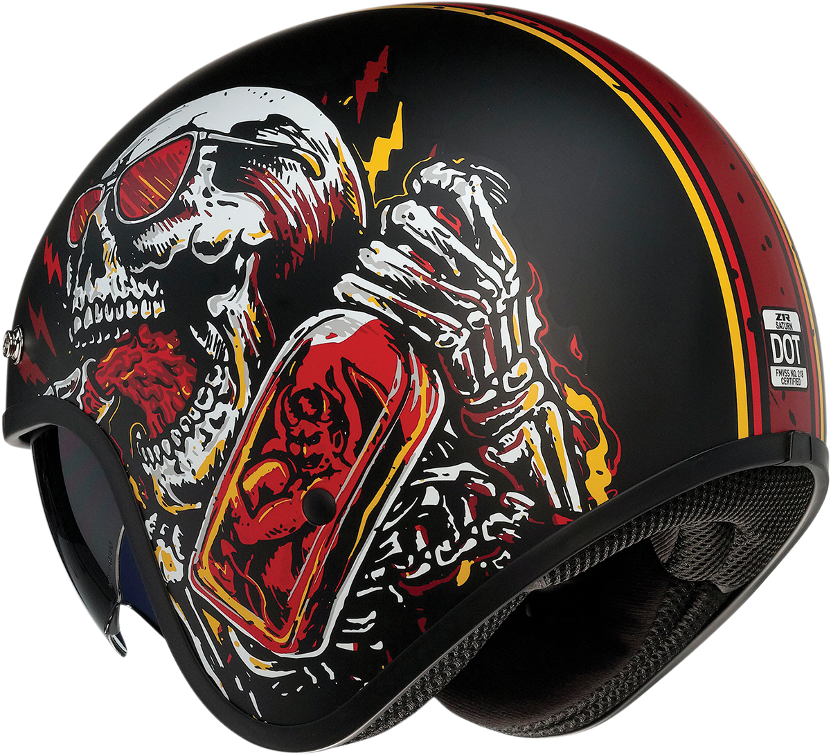 Z1R Saturn Motorcycle Helmet - Devil Made Me - Black/Red - Small 0104-2817