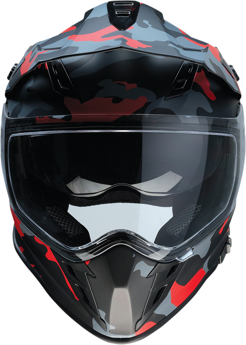 Z1R Range Motorcycle Helmet - Camo - Red - Large 0140-0096