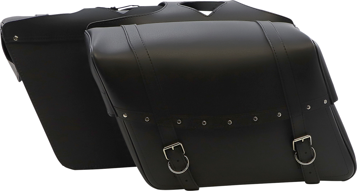 SADDLEMEN Highwayman Rivet Slant-Style Saddlebags - Jumbo X021-03-042