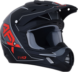 AFX FX-17 Motorcycle Helmet - Aced - Matte Black/Red - Large 0110-6486