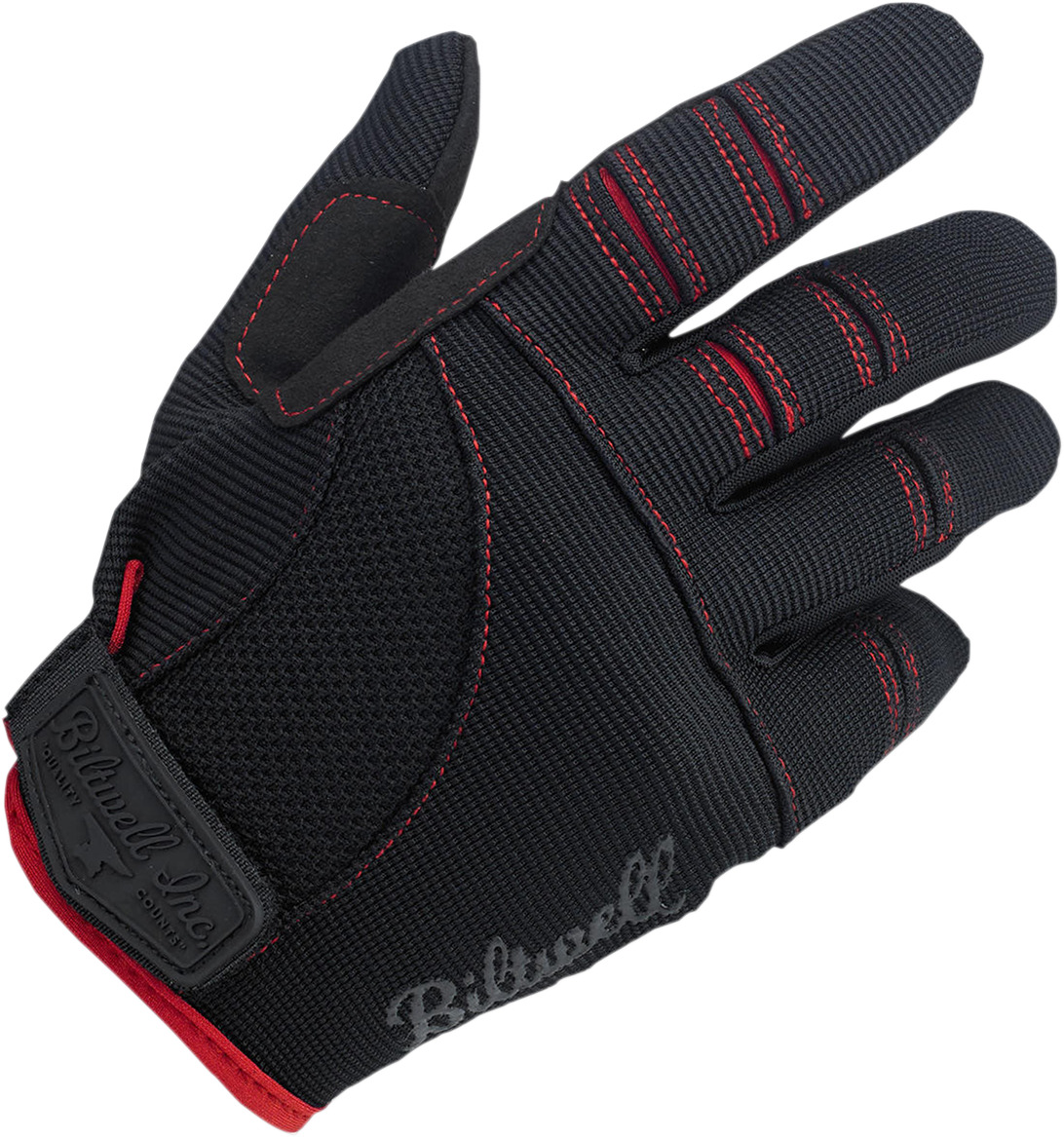 BILTWELL Moto Gloves - Black/Red - Small 1501-0108-002