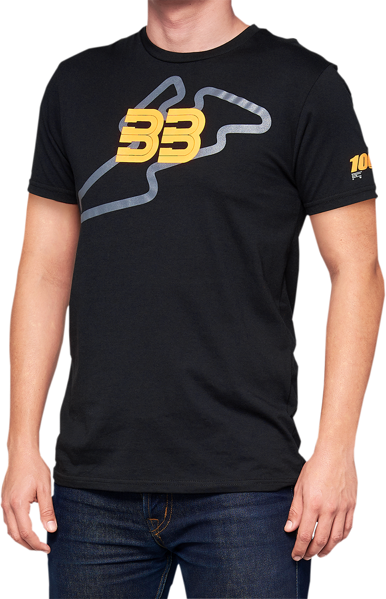 100% BB33 Track T-Shirt - Black - Large BB-32141-001-12