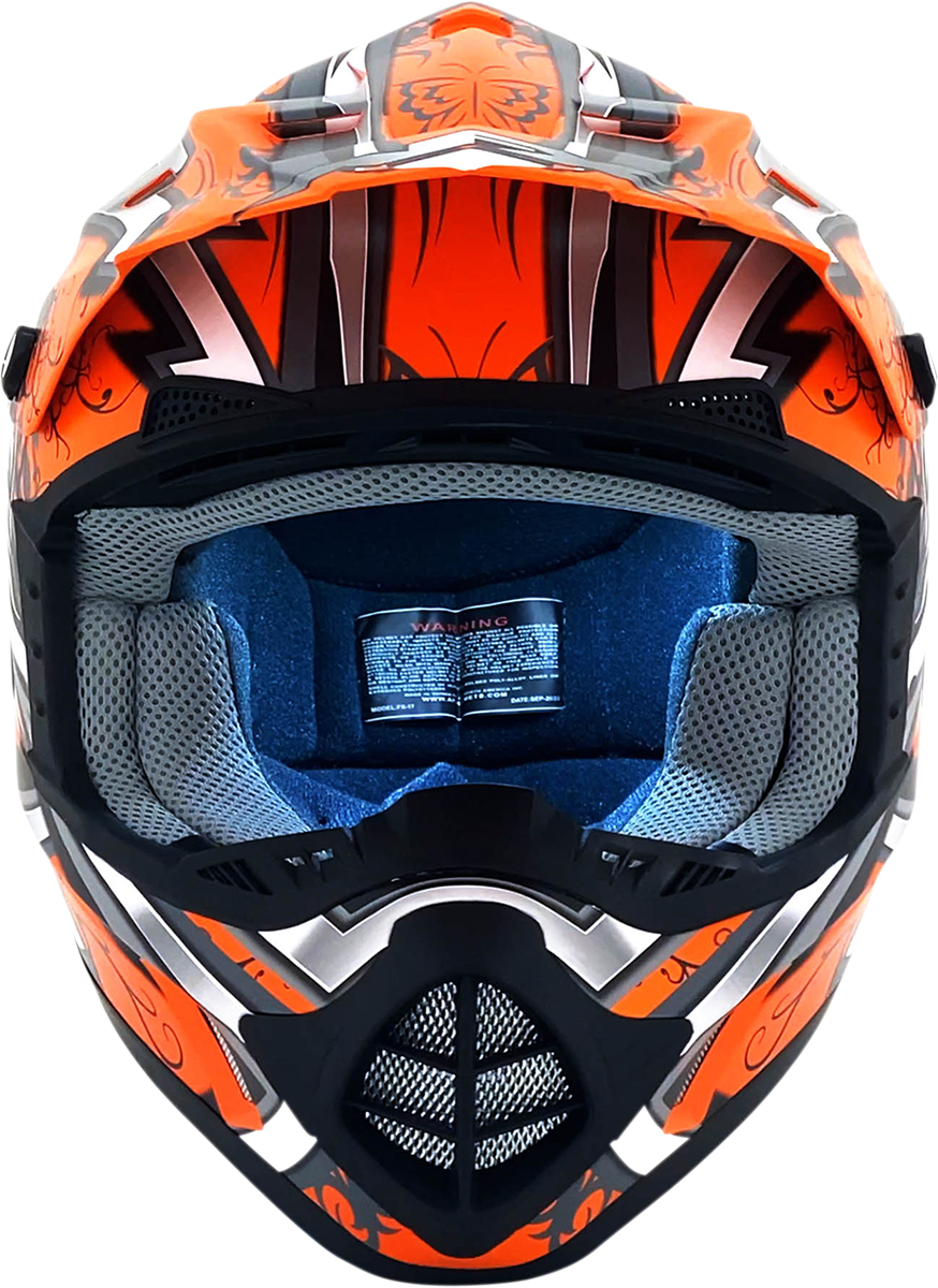 AFX FX-17 Motorcycle Helmet - Butterfly - Matte Orange - XL 0110-7115