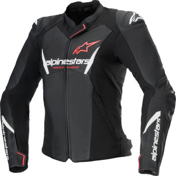 ALPINESTARS Stella Faster v3 Leather Jacket - Black/White Fluo/Coral - US 12 / EU 48  3113625-1781-48