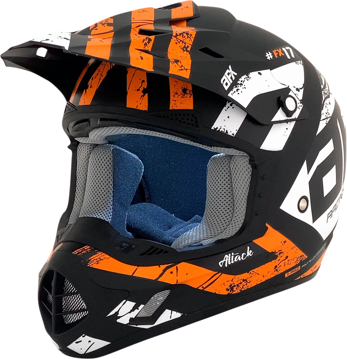 AFX FX-17 Motorcycle Helmet - Attack - Matte Black/Orange - Large 0110-7157